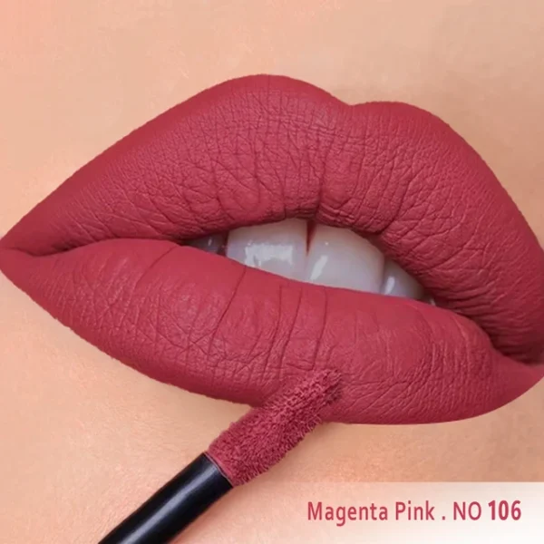رژ لب مایع مخملی مات سرژه کد 106 (Magenta Pink) - تصویر 2